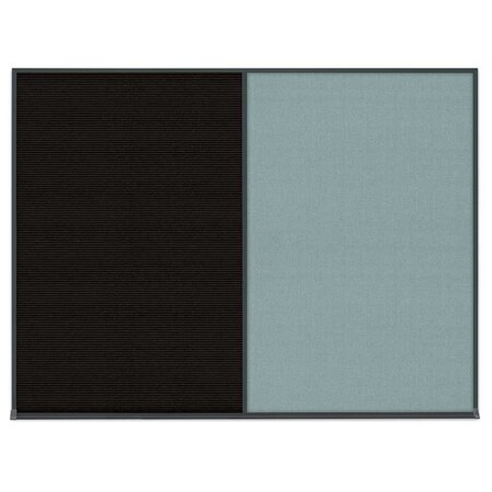 United Visual Products Double Door Radius Corkboard, 42"X32", G UV80025-GOLD-DRKSPR